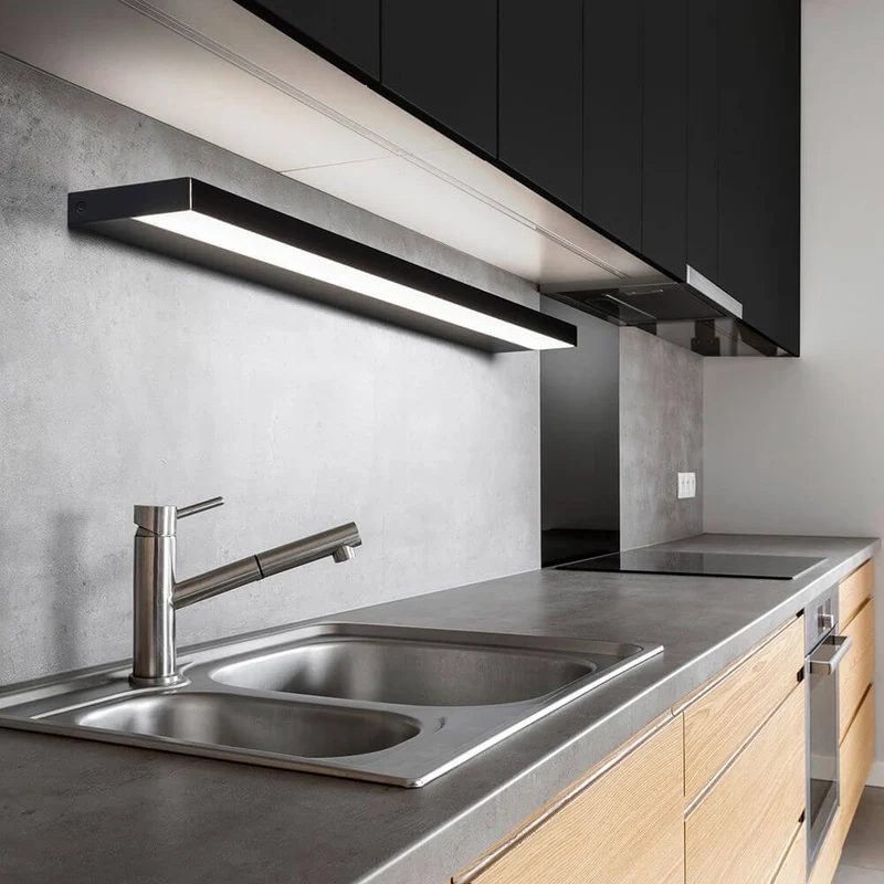 LED Wandlampe Slate IP44 Schwarz