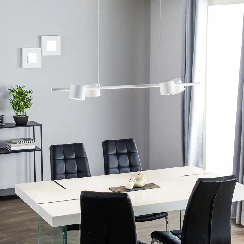 B-Ware Euluna Hängeleuchte Bot LED Pendelleuchte dimmbar vierflammig weiß 121x34cm