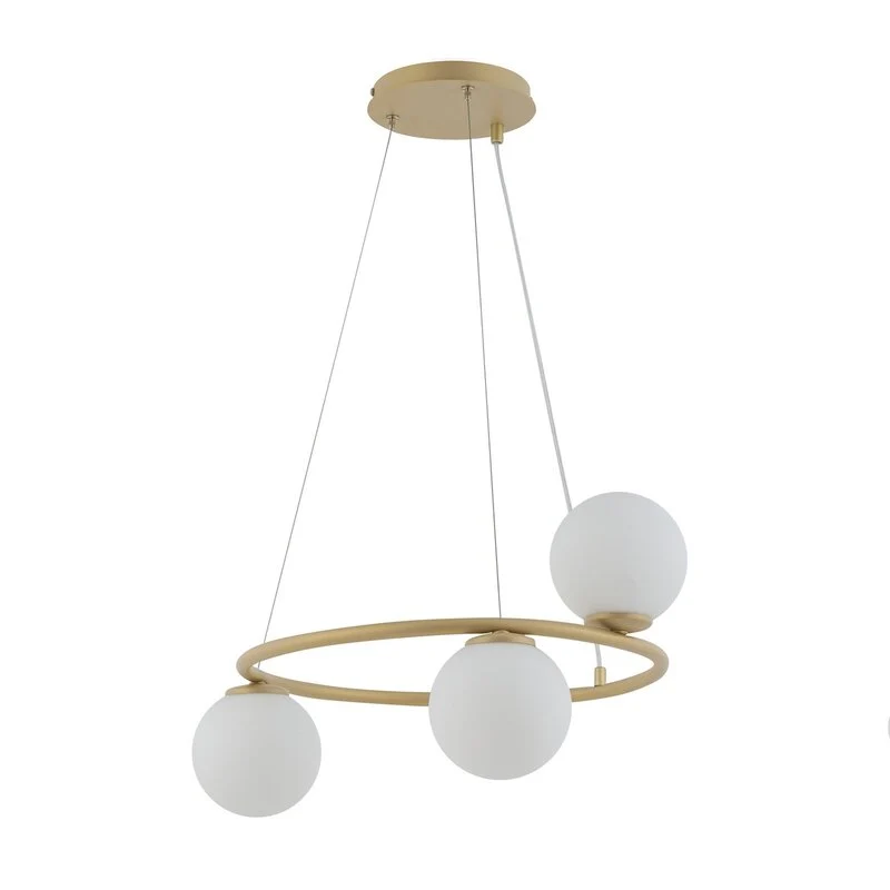 B-Ware Hängeleuchte Gama 3-flammig LED Pendelleuchte Lampe gold Stahl Glas made in