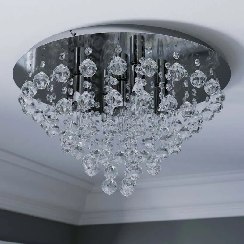 B-Ware Lindby Deckenlampe Annica LED Deckenleuchte dimmbar chrom Ø46cm 5-flammig 27cm