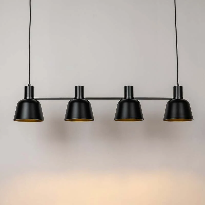 B-Ware Lucande Hängeleuchte Servan LED Pendelleuchte 4-flammig dimmbar schwarz 101,5cm
