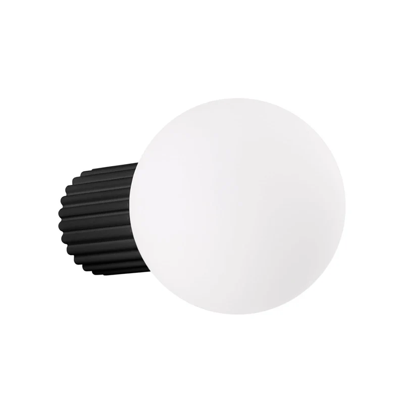 B-Ware Wandleuchte Wandlampe Orbi Schwarz Glas Aluminium IP44 Badezimmer G9 LED Ø 12 cm