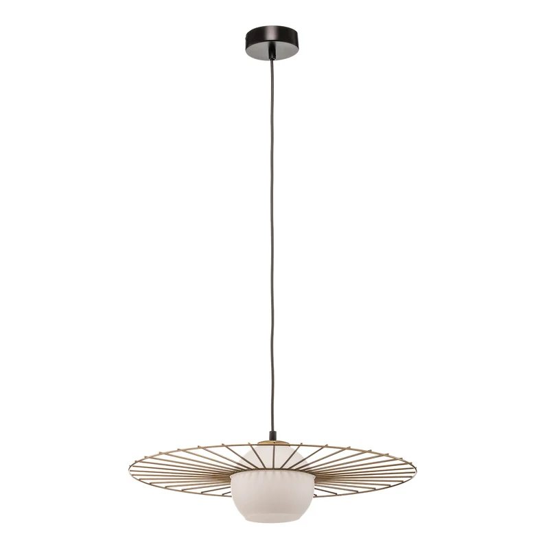 B-Ware SIGMA Hängeleuchte Sol 1 ein Glas mit goldenem Kranz Deckenlampe Lampe Leuchte