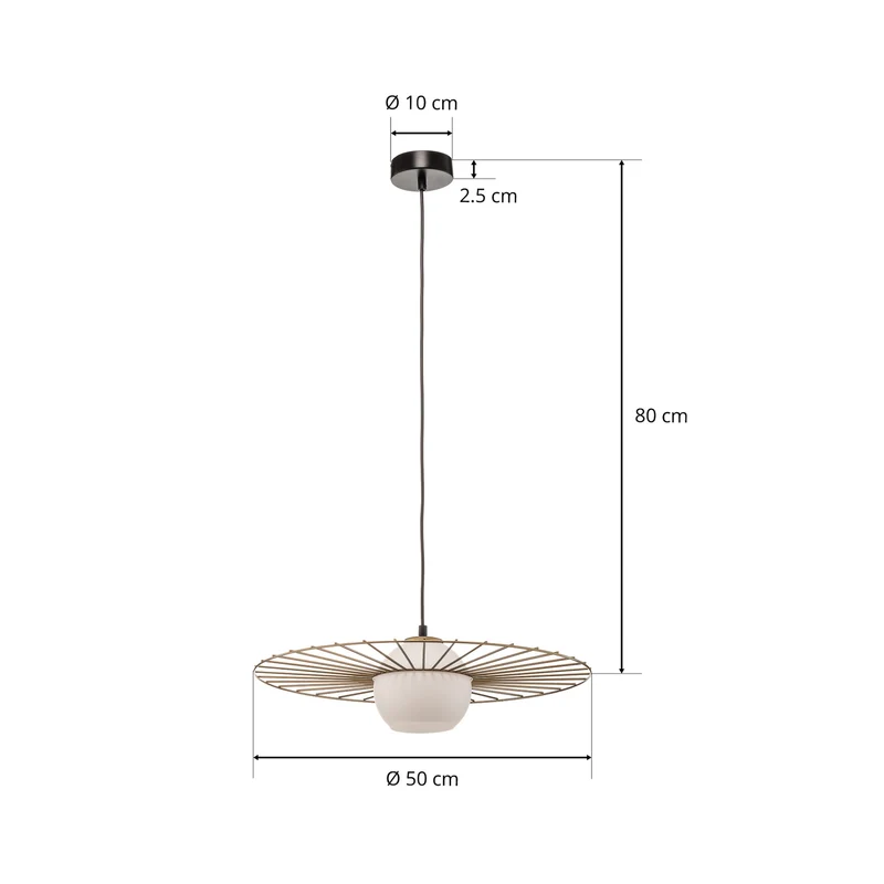 B-Ware SIGMA Hängeleuchte Sol 1 ein Glas mit goldenem Kranz Deckenlampe Lampe Leuchte