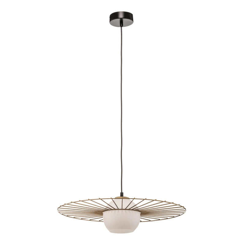 B-Ware SIGMA Hängeleuchte Sol 1 ein Glas mit goldenem Kranz Deckenlampe Lampe Leuchte