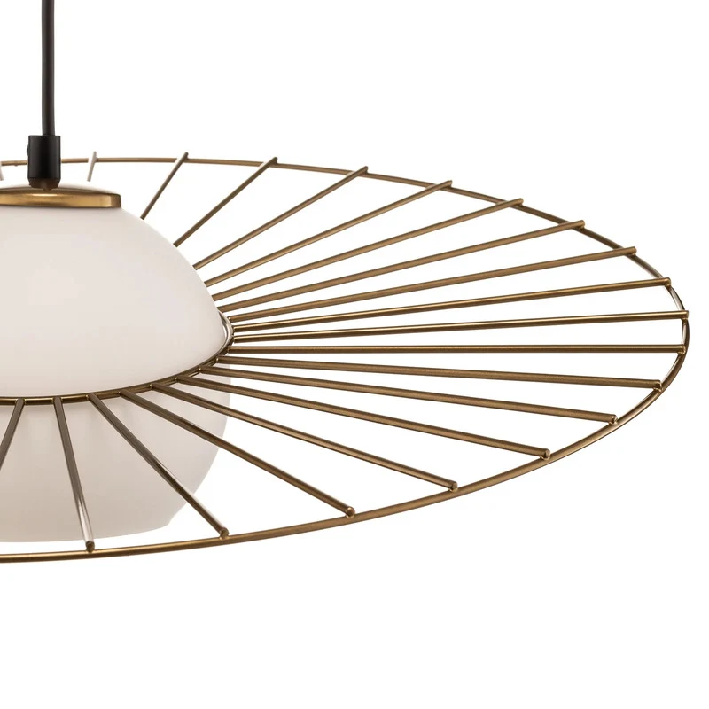 B-Ware SIGMA Hängeleuchte Sol 1 ein Glas mit goldenem Kranz Deckenlampe Lampe Leuchte