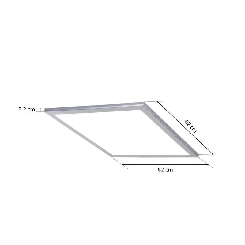 B-Ware Lindby LED Panel Deckenleuchte Deckenlampe CCT Fernbedienung weiß silber 62 cm