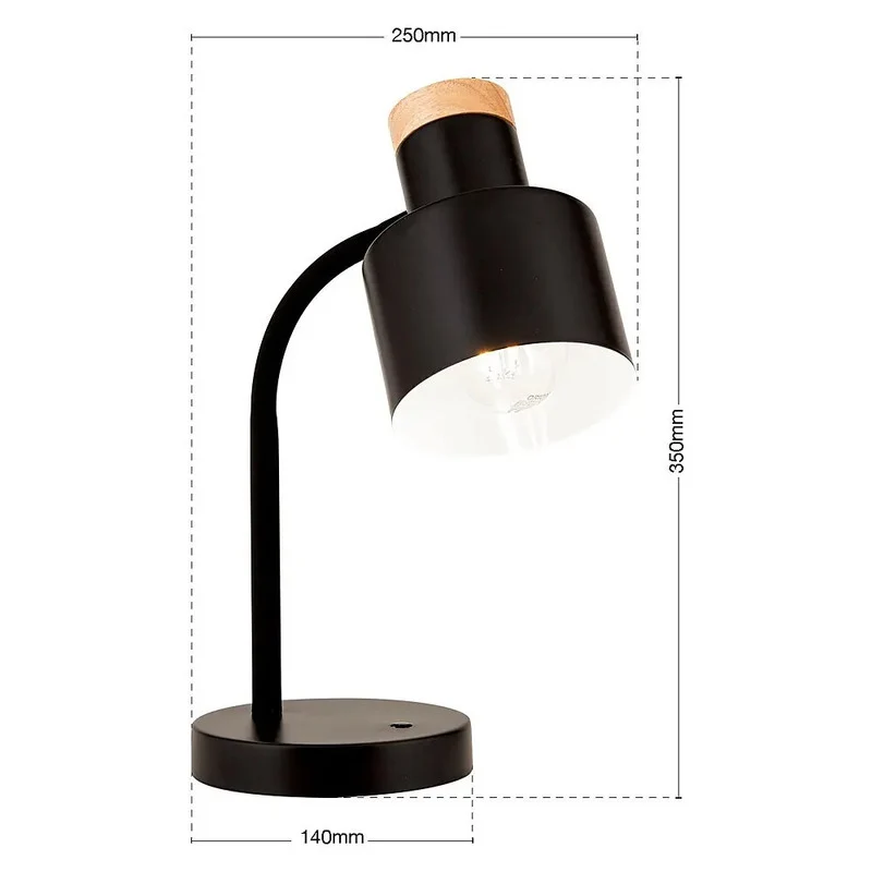 B-Ware Orion Tischleuchte Tischlampe GILI Schwarz Schwenkkopf Schalter E27 LED Lampe