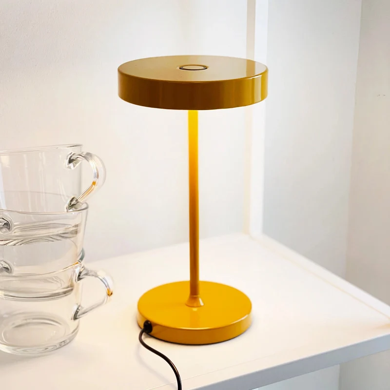 B-Ware Dyberg Larsen Tischlampe Leuchte LED Starlight gelb Touchdimmer 26 cm Metall