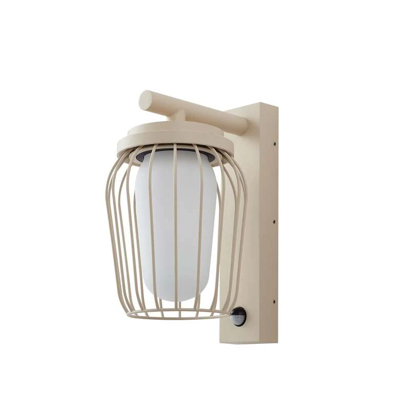 B-Ware Lucande Außenwandleuchte Chandan LED Gartenlampe Wandleuchte beige IP44 30cm