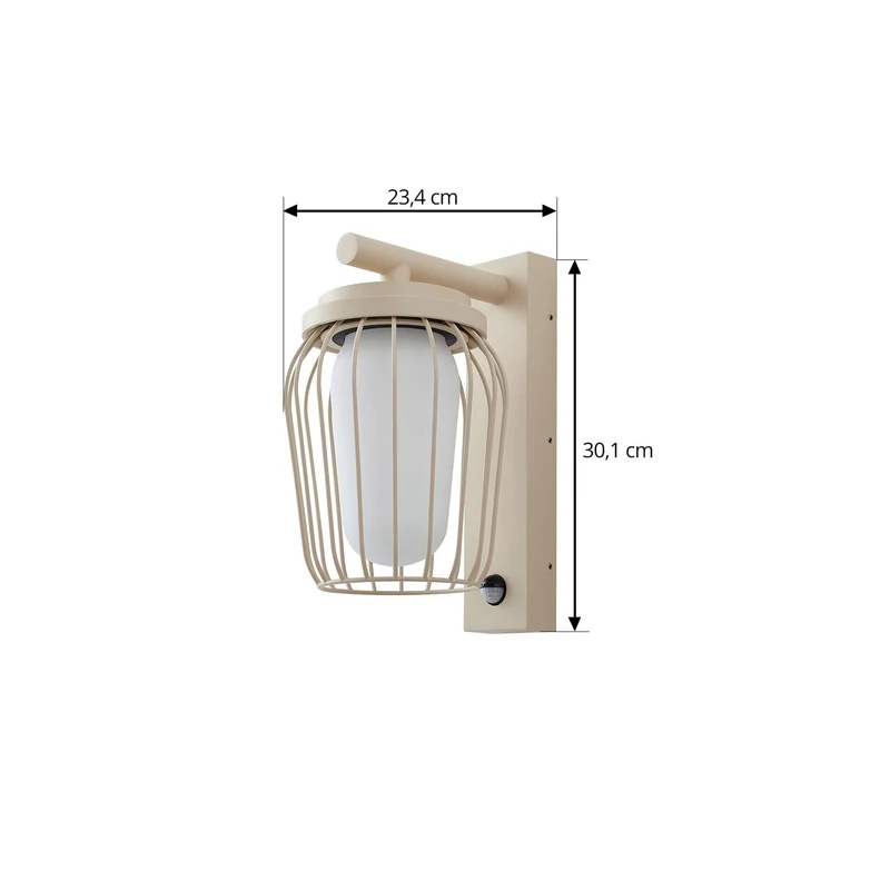 B-Ware Lucande Außenwandleuchte Chandan LED Gartenlampe Wandleuchte beige IP44 30cm