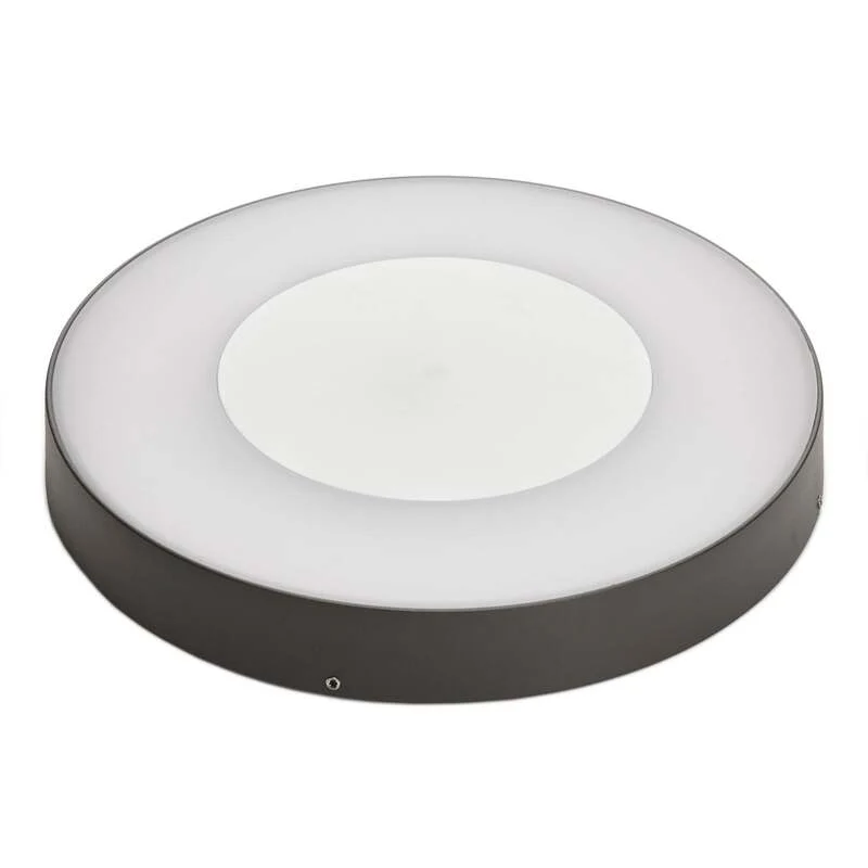 B-Ware Lucande Außenleuchte LED Deckenleuchte Sora mit Bewegungsmelder IP54 grau Ø27cm