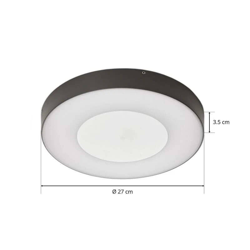 B-Ware Lucande Außenleuchte LED Deckenleuchte Sora mit Bewegungsmelder IP54 grau Ø27cm