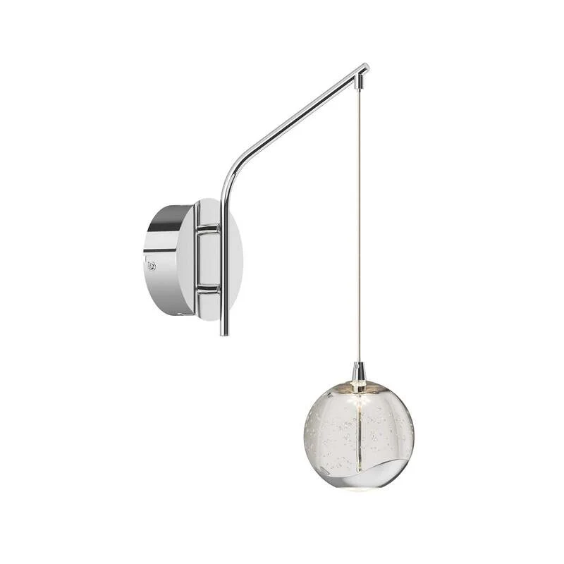 B-Ware Lucande LED-Wandlampe Hayley Wandleuchte Lampe chromfarben Glas 34cm hoch 3000K