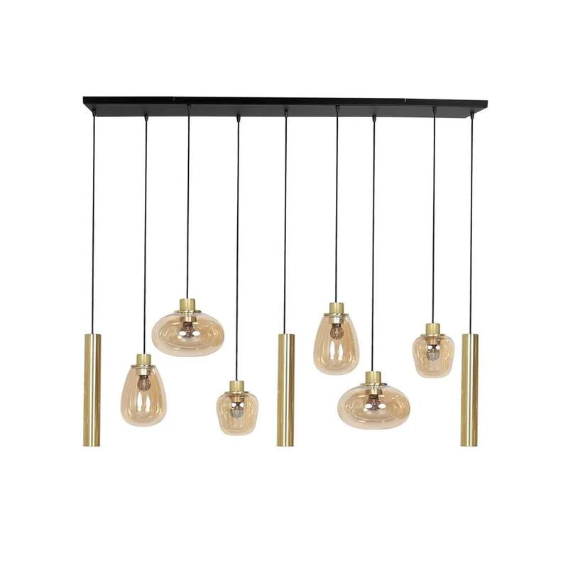 B-Ware Steinhauer Hängeleuchte Reflexion 9-flammig LED Pendelleuchte dimmbar messing