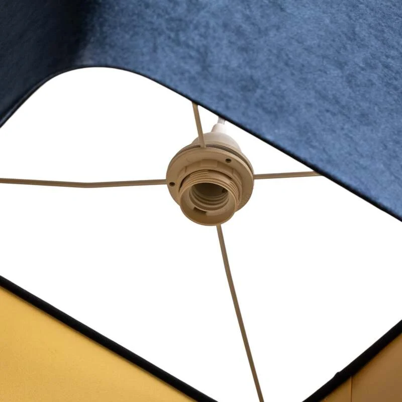 B-Ware Hängeleuchte Kwadro LED Pendelleuchte Licht dimmbar dunkelblau gold 40x40cm