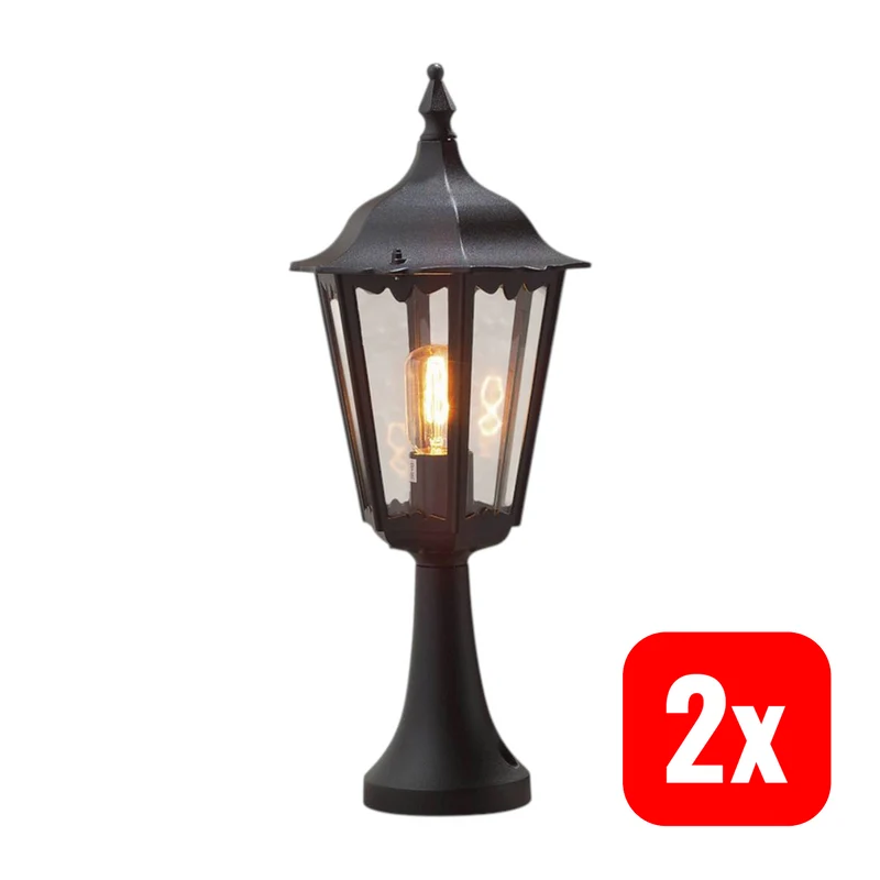 2x B-Ware Konstsmide Firenze 7214-750 Außenstandleuchte 55 cm E27 100 W Schwarz 2 STÜCK