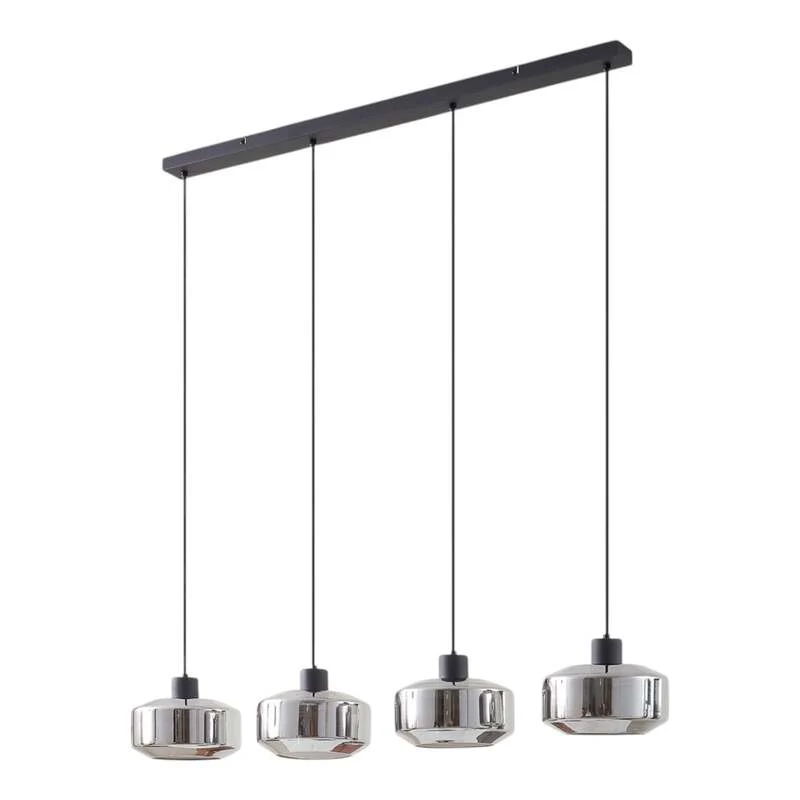B-Ware Lindby Hängeleuchte Hildur 4-flg 115 cm rauchgrau Glas dimmbar E27