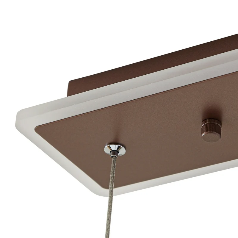 B-Ware Lucande LED-Hängeleuchte Kolo 2-flg dimmbar braun Eisen 21,6 W warmweiß