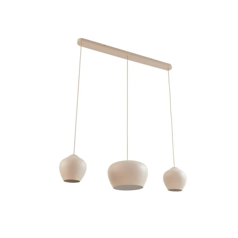 B-Ware Lucande Hängeleuchte Malisa beige 3-flammig Metall 90 cm dimmbar E27
