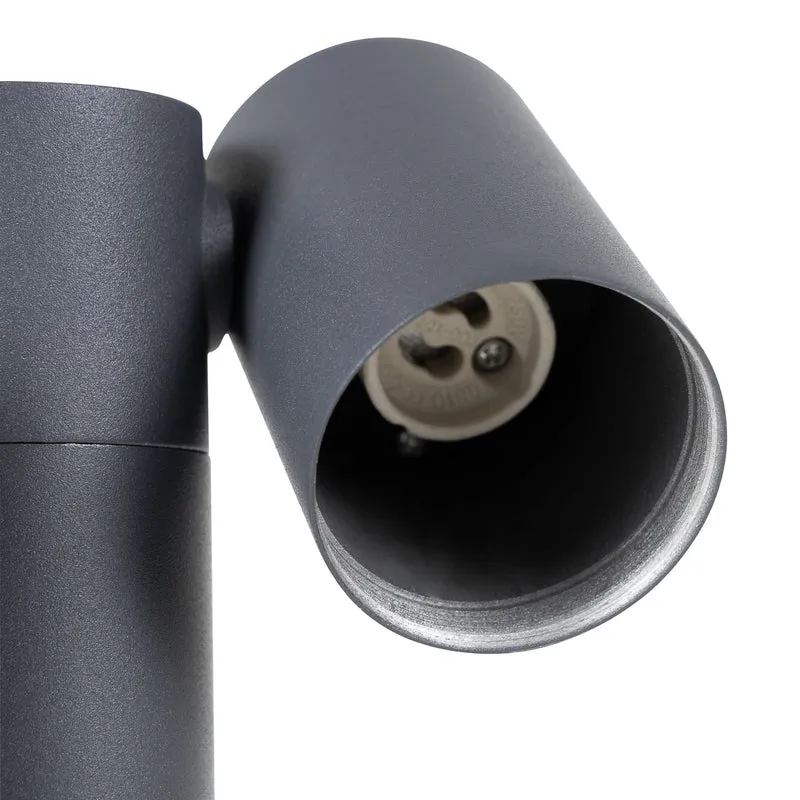 B-Ware Prios Sockelleuchte Wegeleuchte Tulimar Aluminium Anthrazit 45 cm zweiflammig
