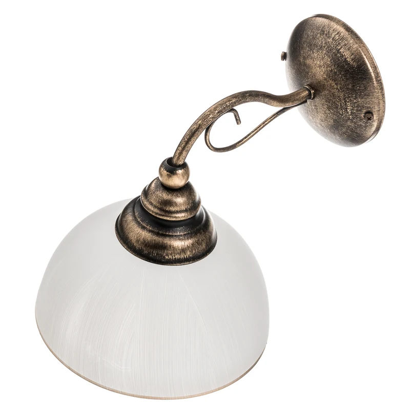 B-Ware Casale Wandleuchte Wandlampe Glas Metall altmessing dimmbar E27 LED Leuchte