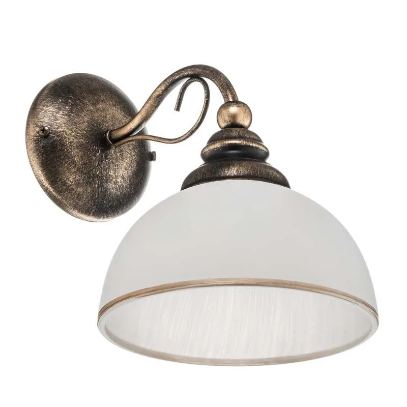 B-Ware Casale Wandleuchte Wandlampe Glas Metall altmessing dimmbar E27 LED Leuchte