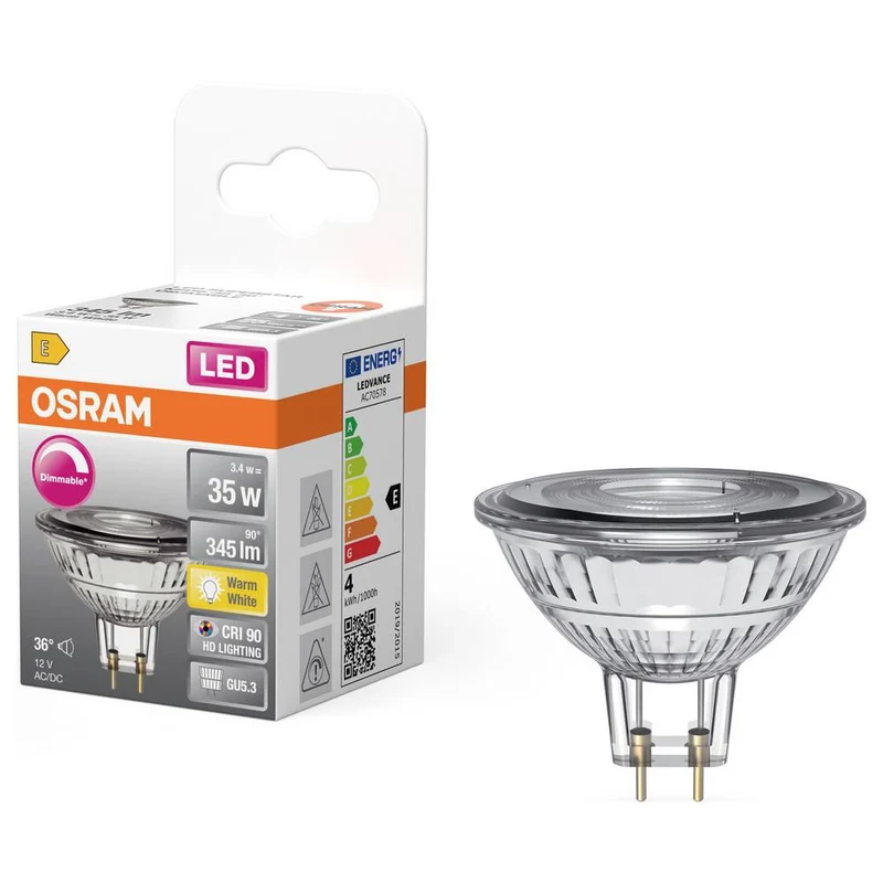 5x B-Ware OSRAM LED Reflektorlampe Spot Lampe GU5.3 Warmweiß Transparent 3,4W 12V 5 STÜCK