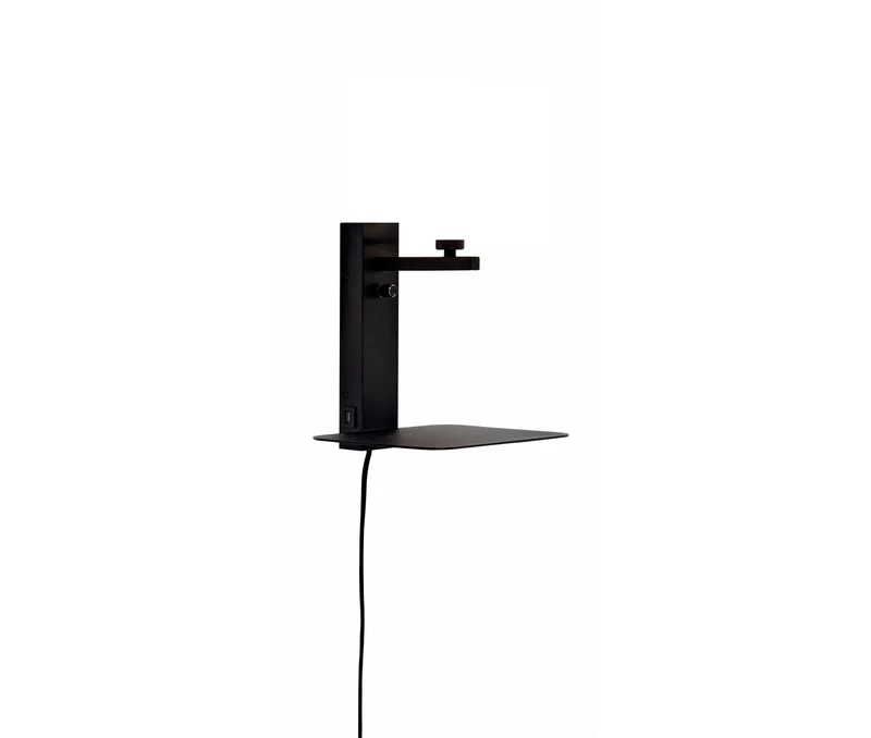 B-Ware Its about RoMi Wandleuchte E14 LED Florence Eisen Ablage USB SIEHE TEXT/FOTO