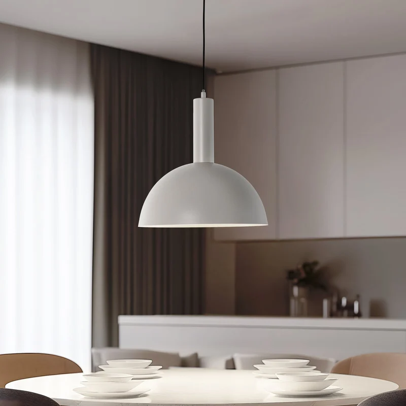 B-Ware Hängeleuchte Pendelleuchte Vitrum Cupola M Taupe Metall Lampe Dimmbar E27 LED