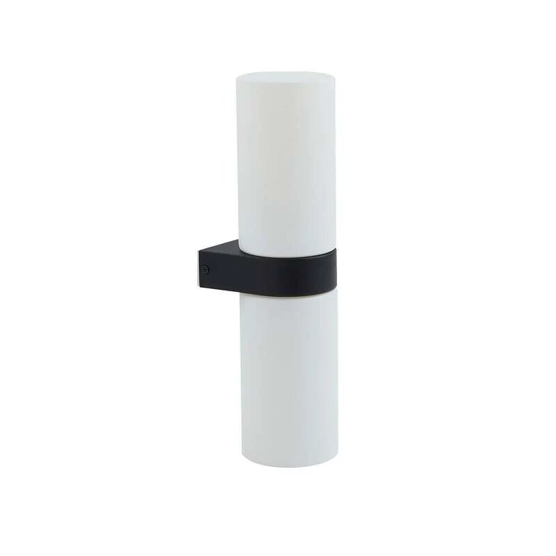 B-Ware Lucande Bad-Wandleuchte Basolo LED dimmbar schwarz 31,5cm Glas Lampe Leuchte