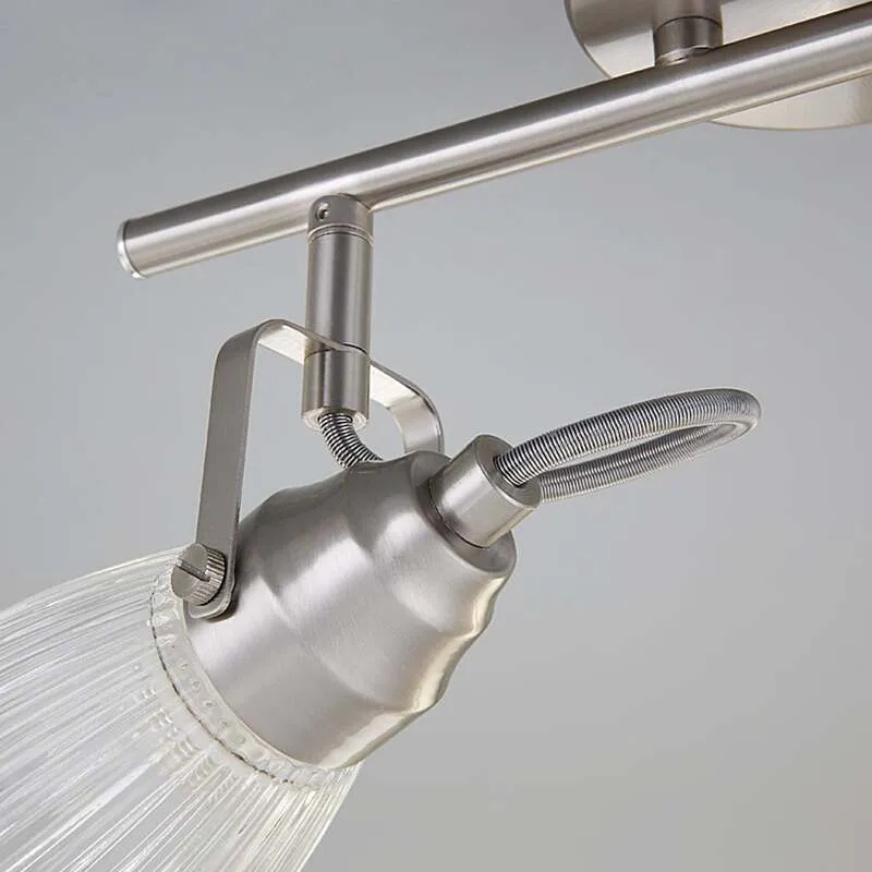B-Ware Lindby Wandleuchte Kara LED Lampe 2-flg dimmbar IP44 Glas nickel matt 31cm