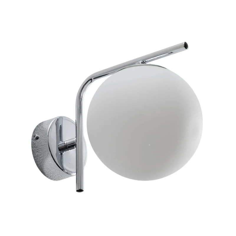 B-Ware Domiluce Wandleuchte Wandlampe Aurora Glas Metall Chrom Weiß Kugel 17 cm E14 LED