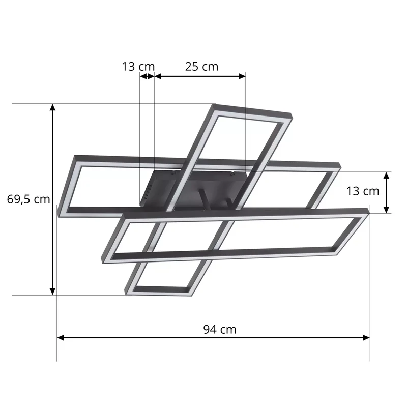 B-Ware Lucande LED-Deckenlampe Tjado Deckenleuchte Deckenlicht Wohnzimmerlampe Lampe