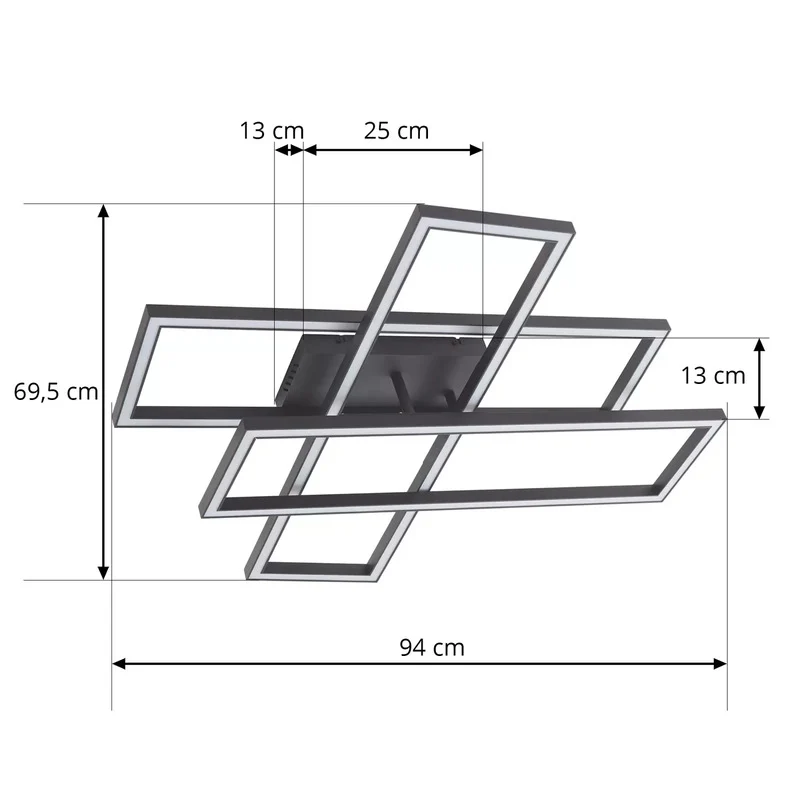 B-Ware Lucande LED-Deckenlampe Tjado Deckenleuchte Deckenlicht Wohnzimmerlampe Lampe