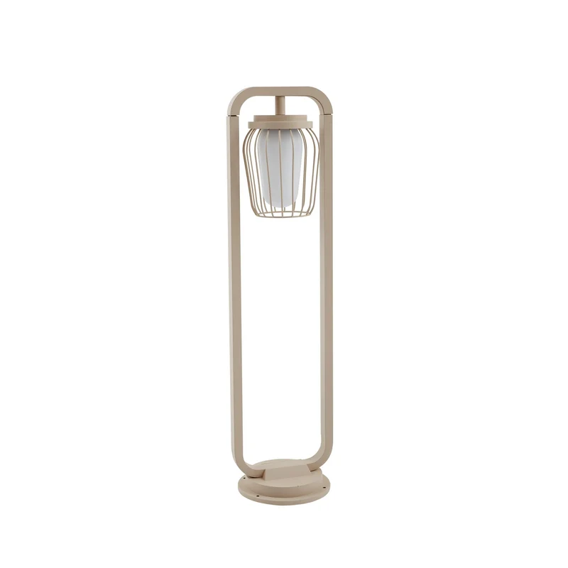 B-Ware Lucande Wegeleuchte Außenleuchte Chandan beige Metall IP54 90 cm Gartenleuchte