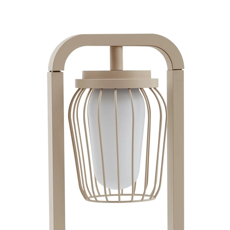 B-Ware Lucande Wegeleuchte Außenleuchte Chandan beige Metall IP54 90 cm Gartenleuchte