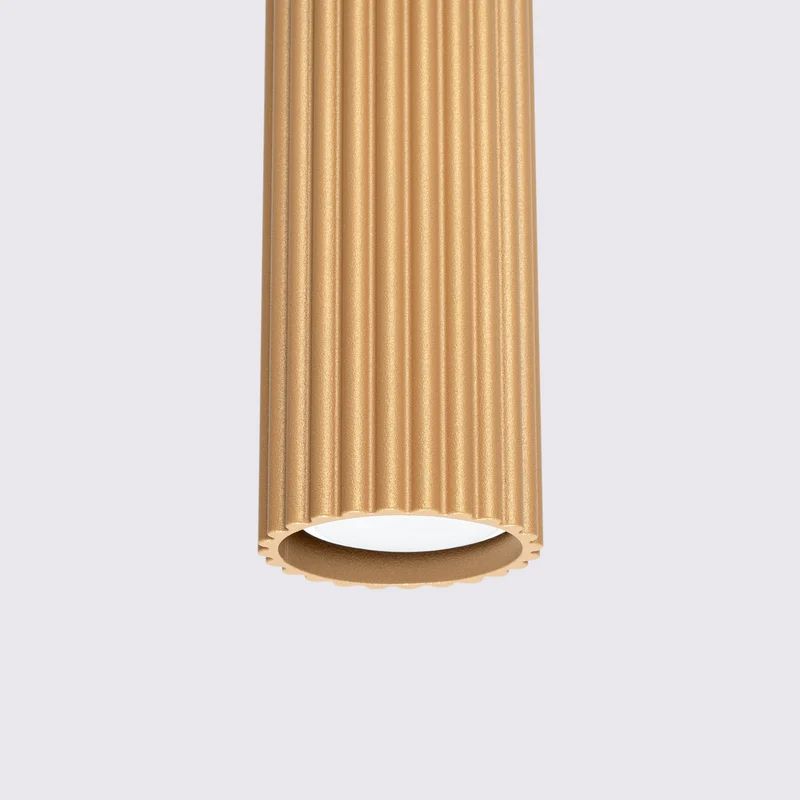 B-Ware Pendellampe Karbon Hängelampe Gold Aluminium Dimmbar Ø 6 cm GU10 LED Leuchte