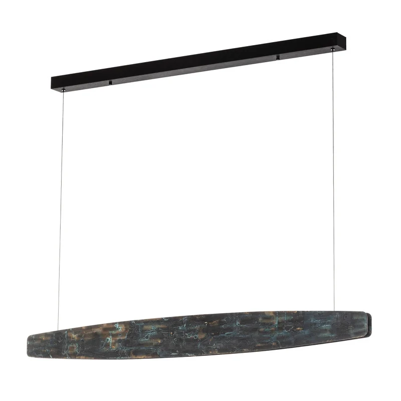 B-Ware Quitani Pendelleuchte Hängeleuchte LED Aluminium oxidiert schwarz Lysia 118 cm