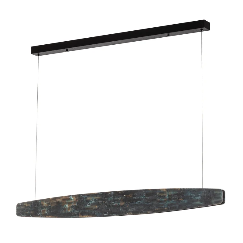 B-Ware Quitani Pendelleuchte Hängeleuchte LED Aluminium oxidiert schwarz Lysia 118 cm