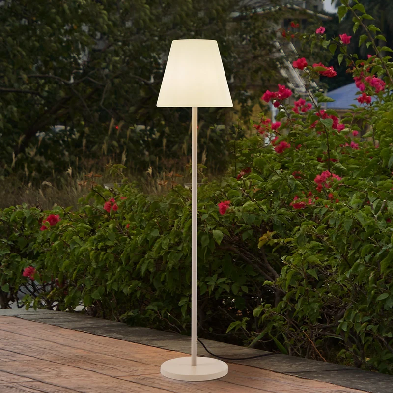 B-Ware Lucande Terrassenleuchte Außenlampe Jaimy beige Metall 150 cm E27 Fassung