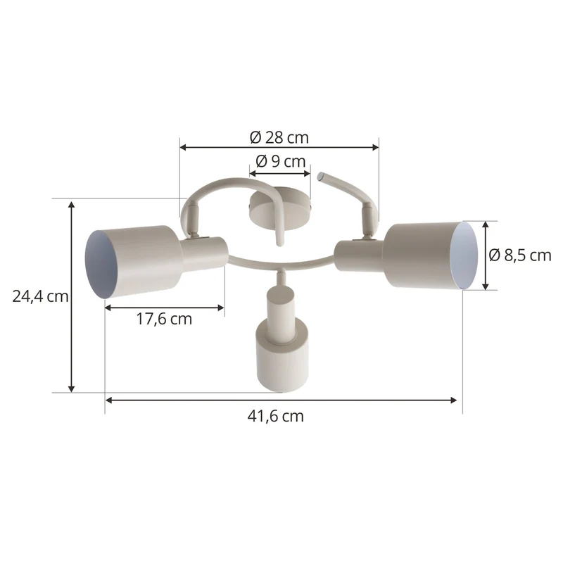 B-Ware Lindby Deckenstrahler Ovelia beige Eisen Deckenlampe Deckenleuchte Lampe E27
