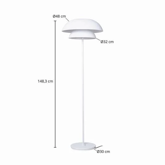 B-Ware Lucande Kellina Stehleuchte Stehlampe Standleuchte Leuchte Lampe Licht in Weiß