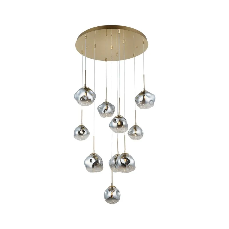 B-Ware Lucea Hängeleuchte Pendelleuchte Herman gold Glas grau Ø66cm SIEHE TEXT/FOTO