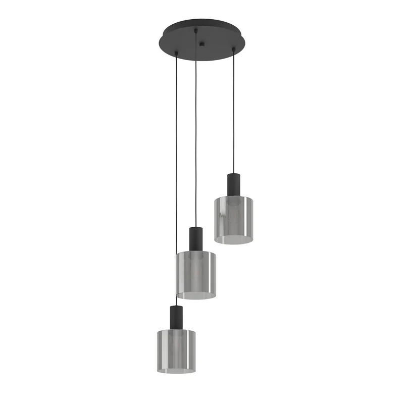 B-Ware Eglo Pendelleuchte Hängelampe Glas schwarz Lampenschirm Leuchte E27 Gorosiba