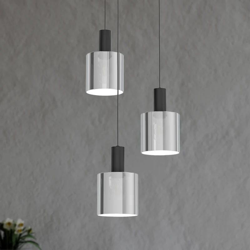 B-Ware Eglo Pendelleuchte Hängelampe Glas schwarz Lampenschirm Leuchte E27 Gorosiba
