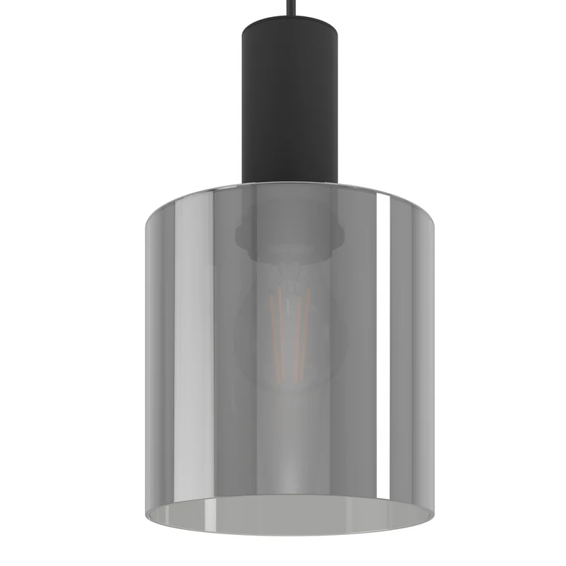 B-Ware Eglo Pendelleuchte Hängelampe Glas schwarz Lampenschirm Leuchte E27 Gorosiba