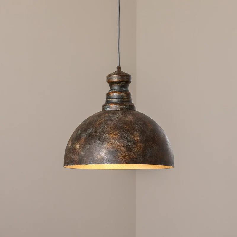B-Ware Pendelleuchte Hängeleuchte Saglam Metall Altmessing 1-flammig Ø 40 cm E27 LED