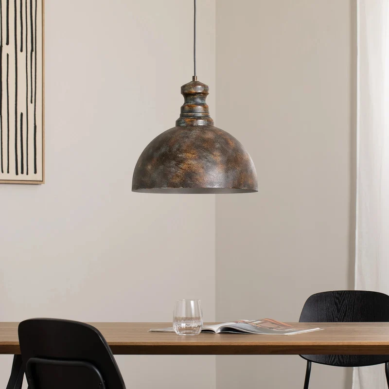 B-Ware Pendelleuchte Hängeleuchte Saglam Metall Altmessing 1-flammig Ø 40 cm E27 LED