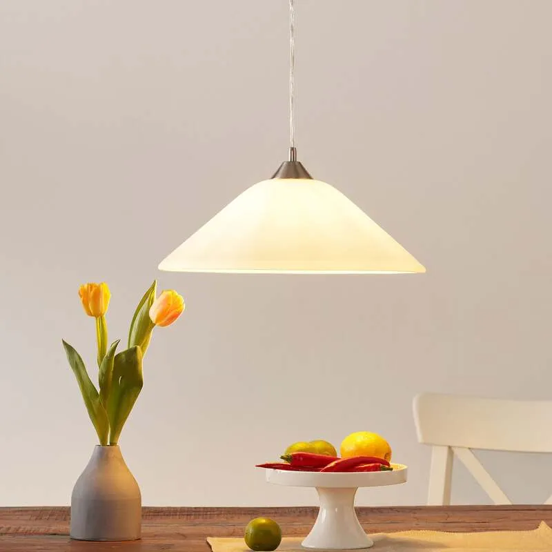 B-Ware Orion Hängeleuchte LOISA LED Pendelleuchte Lampe dimmbar nickel alabaster 17cm